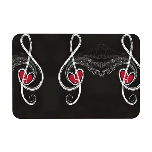 KAPPTYY Abtropfmatte mit Musiksymbole und Liebe-Druck, Kieselgur, saugfähig, passt zu jeder Theke, vielseitig einsetzbar für Zuhause von KAPPTYY