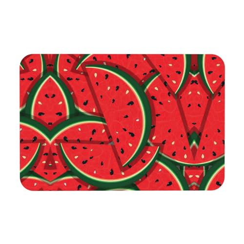 KAPPTYY Abtropfmatte mit rotem Wassermelonen-Druck, Kieselgur, saugfähig, passt zu jeder Theke, vielseitig einsetzbar für Zuhause von KAPPTYY