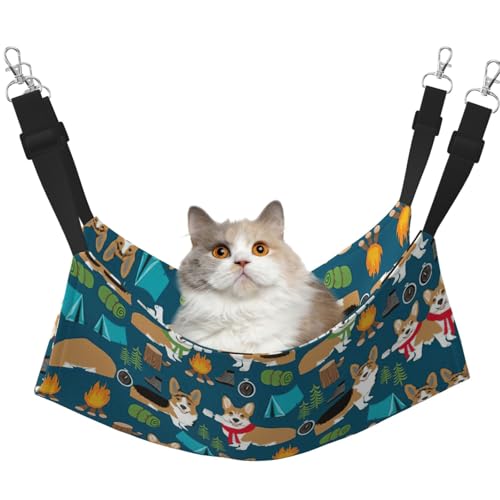 KAPPTYY Corgi Hängemattenbett für Haustiere, mit verstellbaren Riemen und Metallhaken, doppelseitiges Bett von KAPPTYY