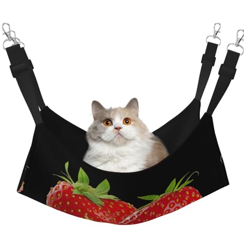 KAPPTYY Fresh Strawberry Hängematte, Bett mit verstellbaren Riemen und Metallhaken, doppelseitiges Bett von KAPPTYY