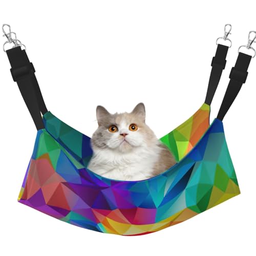 KAPPTYY Geometrisches Hängemattenbett mit verstellbaren Riemen und Metallhaken, doppelseitiges Bett in Regenbogenfarben KAPPTYY Geometrisches Hängemattenbett mit verstellbaren Riemen und Metallhaken, doppelseitiges Bett in Regenbogenfarben von KAPPTYY