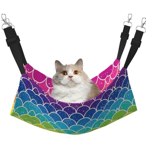 KAPPTYY Hängematte, Regenbogenfischschuppe, hängend, mit verstellbaren Riemen und Metallhaken, doppelseitiges Bett KAPPTYY Hängematte, Regenbogenfischschuppe, hängend, mit verstellbaren Riemen und Metallhaken, doppelseitiges Bett von KAPPTYY