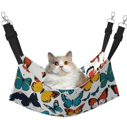 KAPPTYY Hängematte, buntes Schmetterlings-Hängemattenbett mit verstellbaren Riemen und Metallhaken, doppelseitiges Bett KAPPTYY Hängematte, buntes Schmetterlings-Hängemattenbett mit verstellbaren Riemen und Metallhaken, doppelseitiges Bett von KAPPTYY