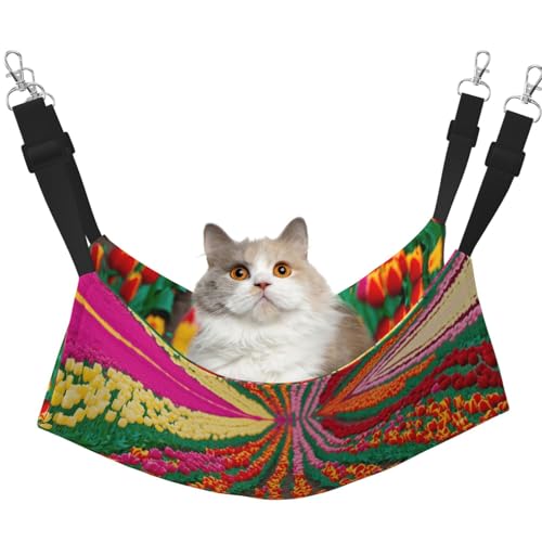 KAPPTYY Hängematte, buntes Tulpenbett mit verstellbaren Riemen und Metallhaken, doppelseitiges Bett KAPPTYY Hängematte, buntes Tulpenbett mit verstellbaren Riemen und Metallhaken, doppelseitiges Bett von KAPPTYY
