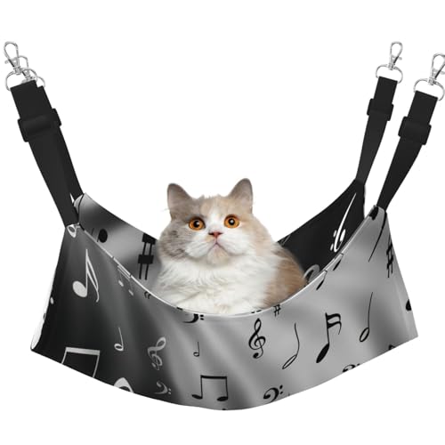 KAPPTYY Hängematte, mit Musiknoten-Aufdruck, mit verstellbaren Riemen und Metallhaken, doppelseitiges Bett KAPPTYY Hängematte, mit Musiknoten-Aufdruck, mit verstellbaren Riemen und Metallhaken, doppelseitiges Bett von KAPPTYY