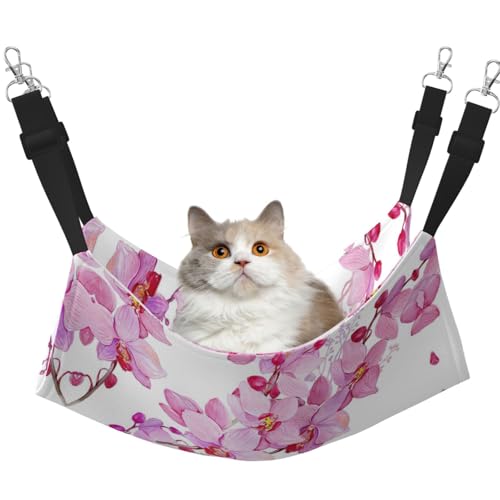 KAPPTYY Hängemattenbett mit rosa Blumen und Schmetterlingen, mit verstellbaren Riemen und Metallhaken, doppelseitiges Bett KAPPTYY Hängemattenbett mit rosa Blumen und Schmetterlingen, mit verstellbaren Riemen und Metallhaken, doppelseitiges Bett von KAPPTYY