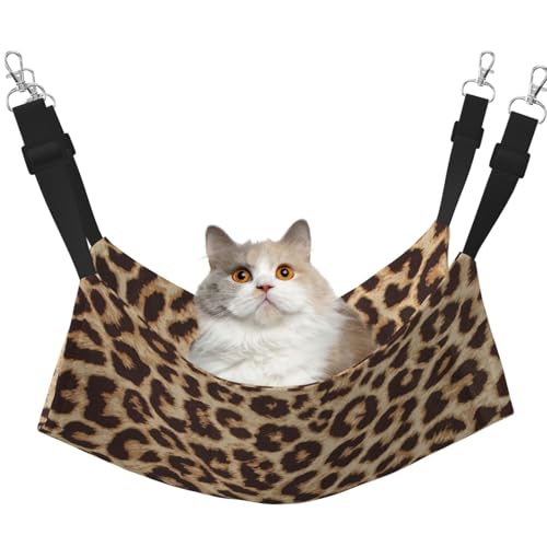 KAPPTYY Haustier-Hängematte zum Aufhängen, mit verstellbaren Riemen und Metallhaken, doppelseitiges Bett mit Leopardenmuster KAPPTYY Haustier-Hängematte zum Aufhängen, mit verstellbaren Riemen und Metallhaken, doppelseitiges Bett mit Leopardenmuster von KAPPTYY
