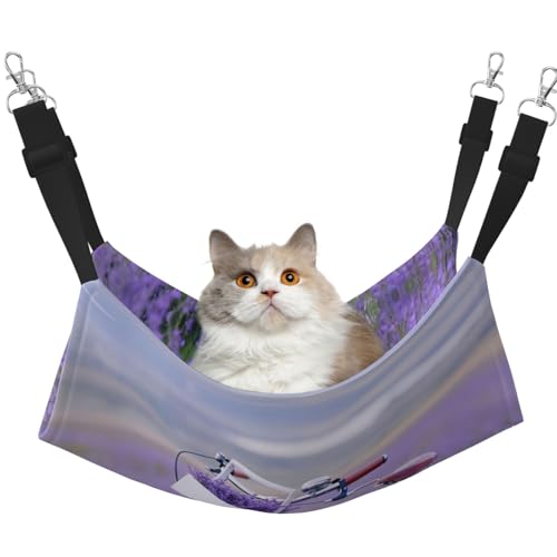 KAPPTYY Lavender Field Bike Hängematte, Bett mit verstellbaren Riemen und Metallhaken, doppelseitiges Bett von KAPPTYY