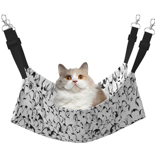 KAPPTYY Stilvolle Hängematte mit Pinguin-Muster, zum Aufhängen, mit verstellbaren Riemen und Metallhaken, doppelseitiges Bett von KAPPTYY