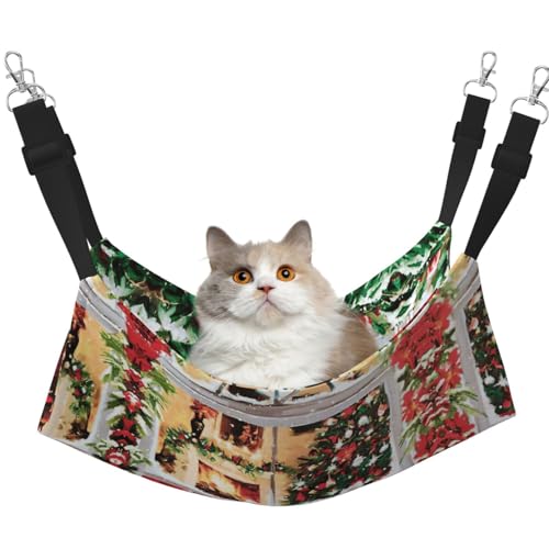 KAPPTYY Weihnachts-Hängematte für Hunde, mit verstellbaren Riemen und Metallhaken, doppelseitiges Bett von KAPPTYY