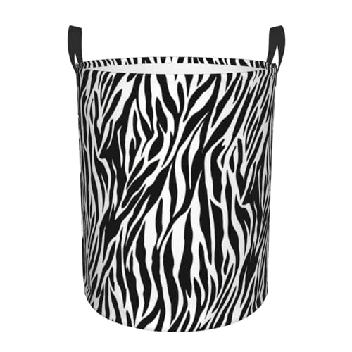 Personalisierter, runder Wäschekorb mit Zebra-Druck, stehendes Design, funktioniert in Bad und Schrank von KAPPTYY