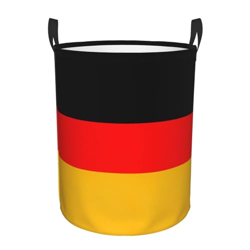 Personalisierter runder Wäschekorb mit Deutschland-Flagge, stehendes Design, funktioniert in Bad und Schrank von KAPPTYY