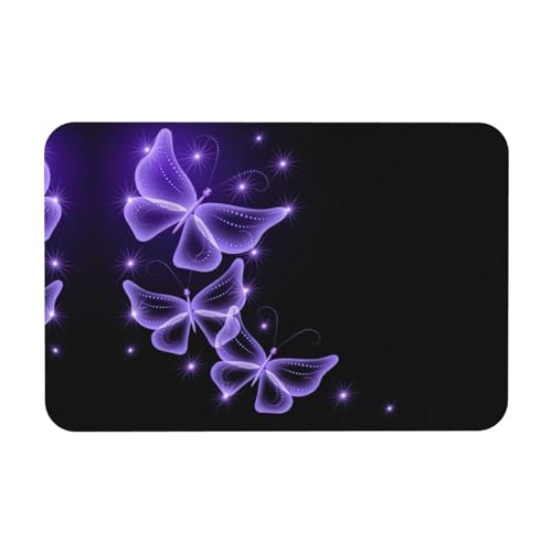 Schöne violette Abtropfmatte mit Schmetterlingsdruck, Kieselgur, saugfähige Matte, passt zu jeder Theke für mehrere Verwendungszwecke für Zuhause von KAPPTYY