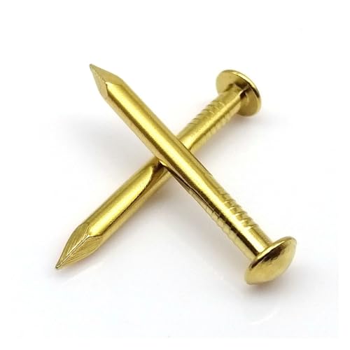 10 STÜCK/20 STÜCK/50 STÜCK/100 STÜCK 1,2 mm 1,5 mm 2 mm 2,8 mm Möbelscharnier Trommel Schmuckschatulle Truhe Goldenes reines Kupfer Kleiner Mini-Nagelbolzen mit rundem Kopf(100pcs 1.5x10mm) von KAPQIN