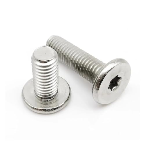 10 STÜCK/20 STÜCK/50 STÜCK/100 STÜCK M1.6 M2 M2.5 M3 M4 M5 M6 M8 Dünnkopfschraube Sechslappen-Niedrigflache Waferkopfschraube A2-70 304 Edelstahl(100pcs M2.5x10mm) von KAPQIN