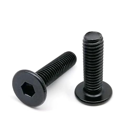 10 STÜCK/50 STÜCK Innensechskant Dünne Flache Waferkopfschraube Bolzen M2 M2.5 M3 M4 M5 M6 M8 Schwarz beschichteter Edelstahl 304(10pcs M6x25mm) von KAPQIN