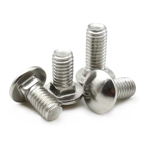 10 STÜCKE/20 STÜCKE/30 STÜCKE Schlossschrauben M3 M4 M5 M6 M8 M10 M12 Edelstahl 304 mit Rundkopf und quadratischem Hals Maschinenschrauben for Regalmöbel(8mm,M3 x30pcs) von KAPQIN