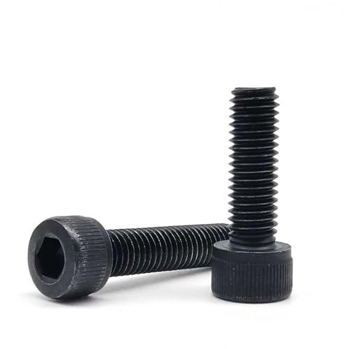 10 STÜCKE/50 STÜCKE M2 M2.5 M3 M4 Vollgewinde Sechskant Innensechskantschraube Inbusschraube Schwarz Grade 12.9 Stahl(6mm,M4 10pcs) von KAPQIN