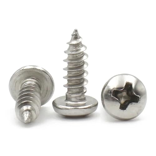 100 STÜCKE 304 Edelstahl Kreuz M2 M2.3 M2.6 Pan Rundkopf Blechschraube Holzschrauben(6mm,M2 (100pcs)) von KAPQIN