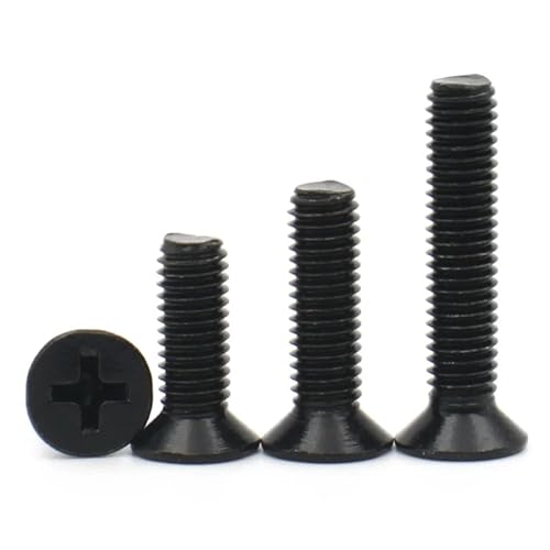 100 STÜCKE Schwarzer Kohlenstoffstahl M1 M1.2 M1.4 M1.6 M1.7 Kleine Kreuzschlitzschrauben mit flachem Kopf und Senkkopf(3.5mm,M1.4 (100pcs)) von KAPQIN
