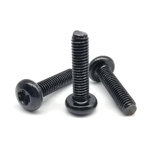 10PCS/50PCS Black Color Zinc Plated 304 A2-70 Stainless Steel M2 M2.5 M3 M4 Six-Lobe Torx Pan Round Button Head Screw Bolt(3mm,50pcs M2) von KAPQIN