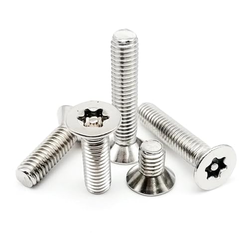 10PCS/50PCS M2 M2.5 M3 M4 M5 304 Stainless Steel Flat Countersunk Head with Column Pin Tamper Proof Security Bolt Screw(6mm,10pcs M4) von KAPQIN