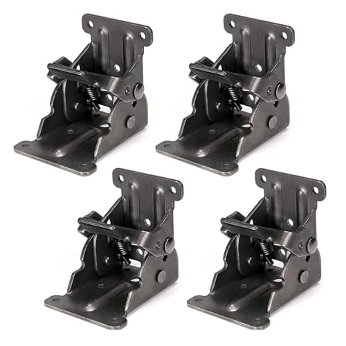 2 STÜCKE/4 STÜCKE Faltbare Halterung Selbstsichernde Scharnierbeschläge Mit Schrauben Verriegelung Verlängerungsstütze for Tischbeine, Bettbeine, Werkbänke(Black-4Pcs) von KAPQIN