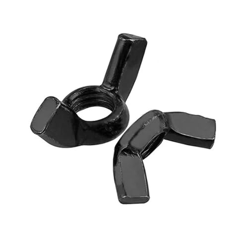 2 STÜCKE/5 STÜCKE/10 STÜCKE Schmetterlingsmutter M3 M4 M5 M6 M8 M10 M12 Daumenflügel Überzogene Handdrehung Zink/Schwarz(Black Zinc,M10(2Pcs)) von KAPQIN