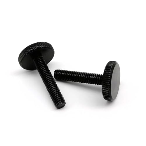 2 STÜCKE/5 STÜCKE Schwarz M3 M4 M5 M6 M8 Rändelschraube Flachkopf Handfestziehen Rändelschraube Bolzen Vorhangwand Glasschloss Einstellen Rändelschraube(12mm,M6 (5pcs)) von KAPQIN