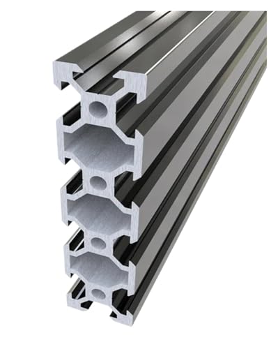 2 STÜCKE 2080 V-Slot Aluminium-Extrusionsprofil 100-550 mm Aluminium-Linearschienen-Schiebeschlitz for CNC-Router 3D-Drucker(Black Anodized,450mm) von KAPQIN