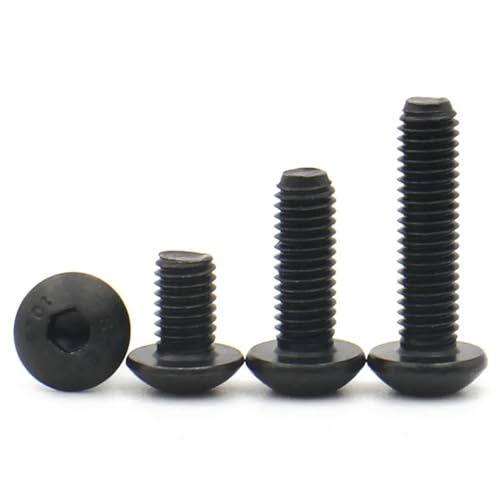 20 STÜCKE/50 STÜCKE Schwarz Grade 10.9 Kohlenstoffstahl M2.5 M3 M4 Sechskant Innensechskant Rundkopfschraube Möbelverschluss(30mm,M2.5 (50PCS)) von KAPQIN
