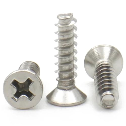200 STÜCKE/500 STÜCKE 304 Edelstahl M1 M1.2 M1.4 M1.7 Kreuzschlitz Senkkopf Flachschwanz Selbstschneidende Schraube(3mm,M1.2 (500PCS)) von KAPQIN