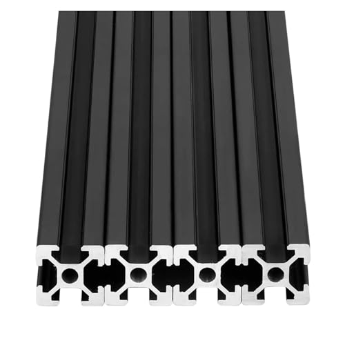 4 STÜCKE 2020 T-Slot Aluminium-Extrusionsprofil 20x20mm Eloxiert Linearschiene for 3D-Druckerteile DIY Silber Schwarz(2020 Black,1000mm) von KAPQIN