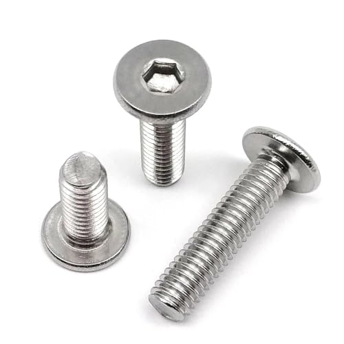 5 STÜCK/10 STÜCK/20 STÜCK/50 STÜCK M2 M2.5 M3 M4 M5 M6 M8 Sechskant-Innensechskantschraube, dünne flache Waferkopfschraube, Edelstahl 304 A2-70(10pcs M6x25mm) von KAPQIN