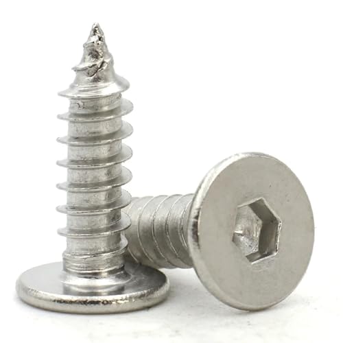 5 STÜCK/10 STÜCK/20 STÜCK M2 M2.6 M3 M4 M5 M6 304 Edelstahl Innensechskant Sechskant Dünner niedriger Flachkopf Selbstschneidende Schraube(16mm,M4 (10pcs)) von KAPQIN