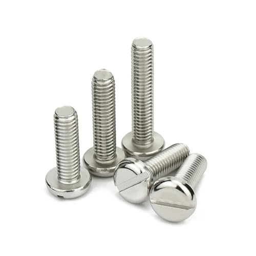5 STÜCK/10 STÜCK/20 STÜCK M3 M4 M5 Rundkopfschraube 304 A2 Edelstahl GB65 Schlitzkappe Kopfschlitz Spalte Käseschraube Bolzen(M3(20Pcs),10mm) von KAPQIN