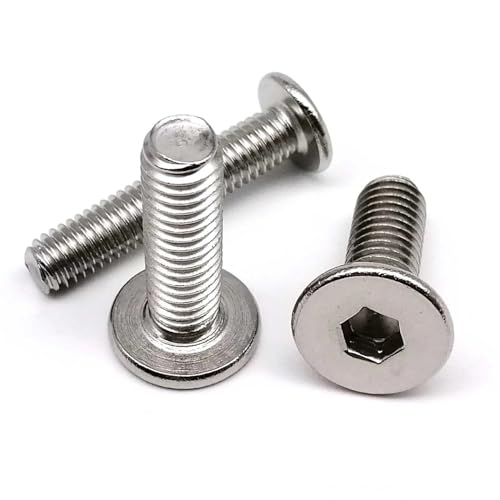 5 STÜCKE/10 STÜCKE M6 M8 304 A2-70 Edelstahl Sechskant Innensechskant Dünne Niedrige Kurze Kappe Flache Waferkopfschraube(16mm,M6 10pcs) von KAPQIN