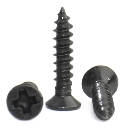 50 STÜCK/100 STÜCK/200 STÜCK Kreuzschlitz Senkkopf Blechschraube M2 M2.3 M2.6 M3 Schwarzer Kohlenstoffstahl Phillips(16mm,M3.0 (50pcs)) von KAPQIN
