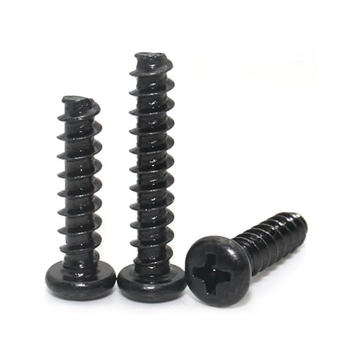50 STÜCKE/100 STÜCKE M2 M2.2 M2.3 M2.5 M2.6 Schwarzer Kohlenstoffstahl Mini-Kreuzschlitzschrauben mit Kreuzschlitz, selbstschneidende Schrauben(3mm,M2.3 (100pcs)) von KAPQIN