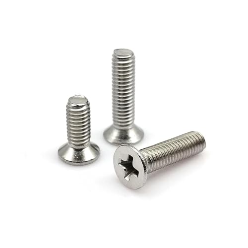 50 STÜCKE 304 Edelstahl M2 M2.5 M3 M3.5 M4 Winzige Mini Reparatur Fix Laptop Computer Telefon Spielzeug Kreuzschlitzschrauben Flache Senkkopfschrauben(8mm,M3.5) von KAPQIN