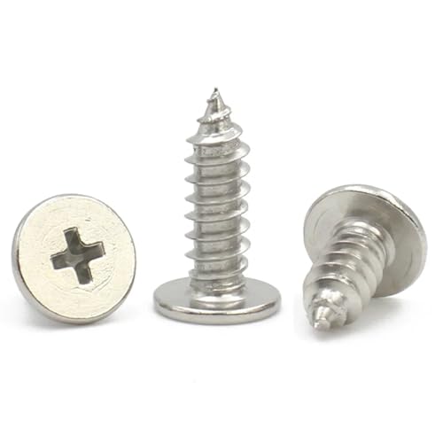 50 STÜCKE 304 Edelstahl M2 M2.6 M3 M3.5 Kreuz Dünne Flache Wafer Kopf selbstschneidende Holzschraube(6mm,M2 (50pcs)) von KAPQIN