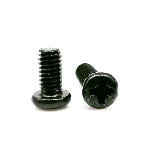 50 STÜCKE M2 M2.5 M3 Mini Kleine Micro Schwarz Stahl Kreuzschlitz Phillips Pan Rundkopfschraube Bolzen(16mm,M2.5) von KAPQIN