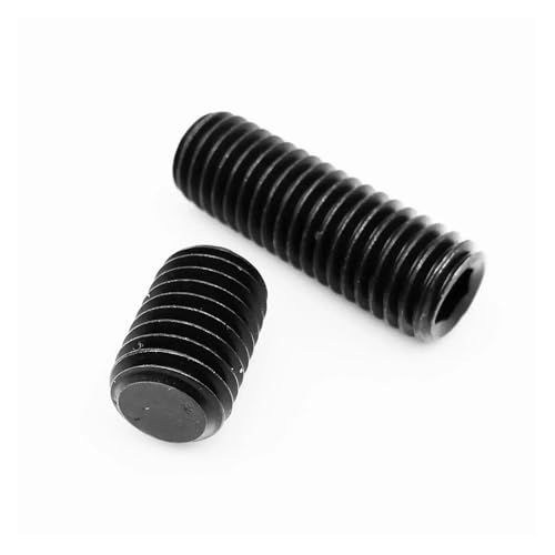 50 STÜCKE Sechskant-Innensechskant-Innensechskant-Stellschraube mit flacher Spitze, Madenschraube M2 M2.5 M3 M4 M5 M6 M8, schwarzer Stahl der Güteklasse 12.9(50pcs M5x5mm) von KAPQIN