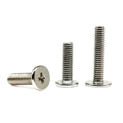 50 STÜCKE Silbrig M1.2 M1.4 M1.6 Mini Kleine Wafer Flachkopfschraube Bolzen for Laptop Notebook Telefon Gläser(3mm,M1.2) von KAPQIN
