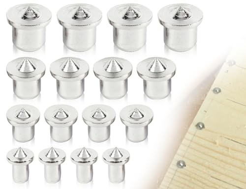 KAPSING 16 Stück Dübel Zentrierspitze, Holzdübel Set Zentrierspitzen Dübelhilfe Dübellochmarkierer, Runder Holz Tenon, Bit Werkzeug zum Zentrierstift(6/8/10/12mm) von KAPSING