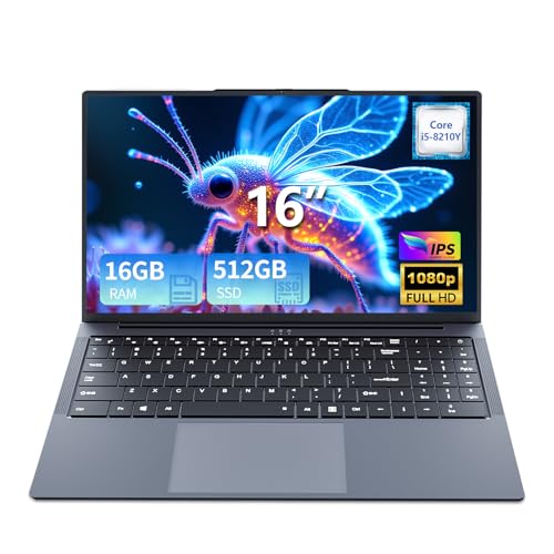 KAQIMOCI 16 Zoll Laptop, Core i5-8210Y Prozessor mit bis zu 3,6 GHz, 16 GB RAM, 512 GB SSD, Win11-Notebook-Computer, 1920 x 1200 IPS, RJ45 USB 3.0 HDMI BT5.0 (16GB RAM+512GB SSD) KAQIMOCI 16 Zoll Laptop, Core i5-8210Y Prozessor mit bis zu 3,6 GHz, 16 GB RAM, 512 GB SSD, Win11-Notebook-Computer, 1920 x 1200 IPS, RJ45 USB 3.0 HDMI BT5.0 (16GB RAM+512GB SSD) von KAQIMOCI