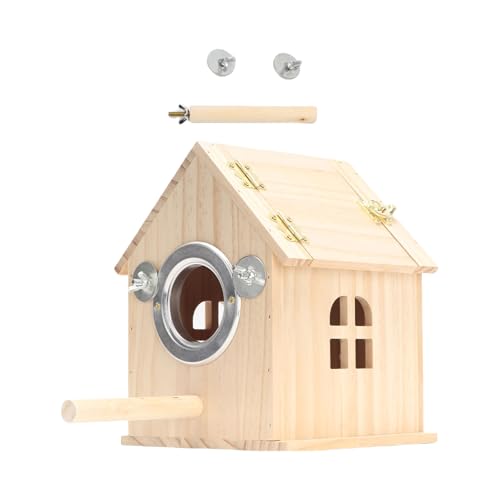 Langlebiger Vogelkäfig aus Holz mit abnehmbarer Oberseite zum Aufhängen, Zuchtvogelkäfig für Papageien und Schwalben, für drinnen und draußen Langlebiger Vogelkäfig aus Holz mit abnehmbarer Oberseite zum Aufhängen, Zuchtvogelkäfig für Papageien und Schwalben, für drinnen und draußen von KAQNTUD