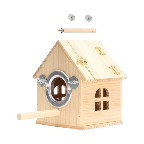 Langlebiger Vogelkäfig aus Holz mit abnehmbarer Oberseite zum Aufhängen, Zuchtvogelkäfig für Papageien und Schwalben, für drinnen und draußen Langlebiger Vogelkäfig aus Holz mit abnehmbarer Oberseite zum Aufhängen, Zuchtvogelkäfig für Papageien und Schwalben, für drinnen und draußen von KAQNTUD