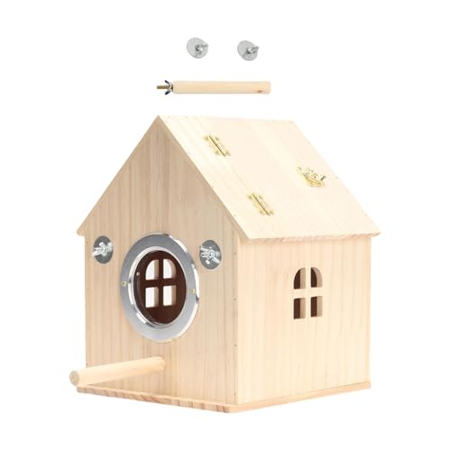 Langlebiger Vogelkäfig aus Holz mit abnehmbarer Oberseite zum Aufhängen, Zuchtvogelkäfig für Papageien und Schwalben, für drinnen und draußen Langlebiger Vogelkäfig aus Holz mit abnehmbarer Oberseite zum Aufhängen, Zuchtvogelkäfig für Papageien und Schwalben, für drinnen und draußen von KAQNTUD