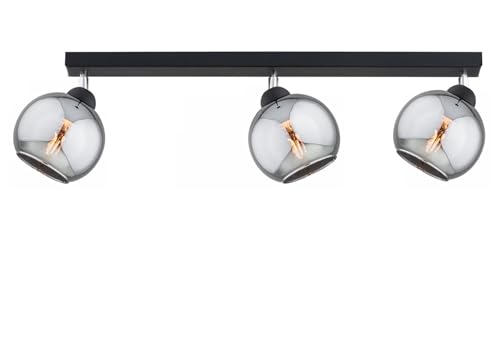 KAR LIGHTING Balken Deckenleuchte 3-flammig aus Metall und Glas in Schwarz, verstellbar | E27 Fassung | LED geeignet | Deckenlampe für Wohnzimmer, Flur, Schlafzimmer, Küche oder Büro KAR LIGHTING Balken Deckenleuchte 3-flammig aus Metall und Glas in Schwarz, verstellbar | E27 Fassung | LED geeignet | Deckenlampe für Wohnzimmer, Flur, Schlafzimmer, Küche oder Büro von KAR LIGHTING